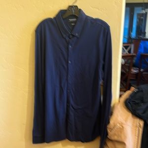 Denim & Flower Navy Blue Casual Button shirt